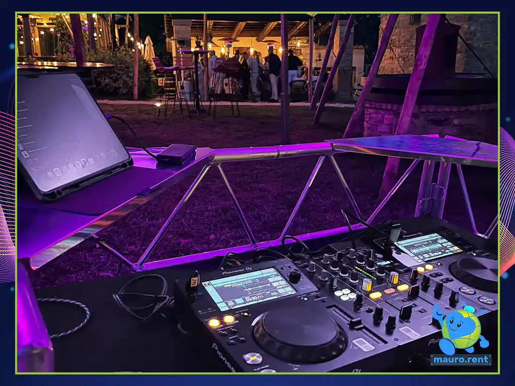 Accu Stand Pro Event Table shelf optimization with iPad running Tidal HiFi software