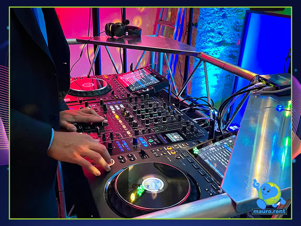 DJ Niclas performing on the flagship AlphaTheta CDJ-3000X media players and Pioneer Dj DJM-A9 mixer at Abbazia San Faustino.